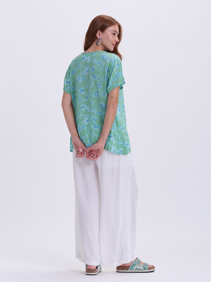 Blusa Estampado Floral Verde