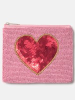 Bolsa coracao com missangas