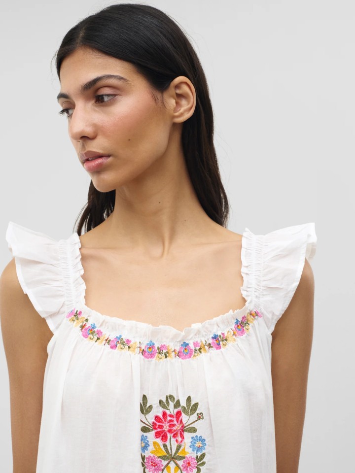 Camiseiro vestido bordado Jaya