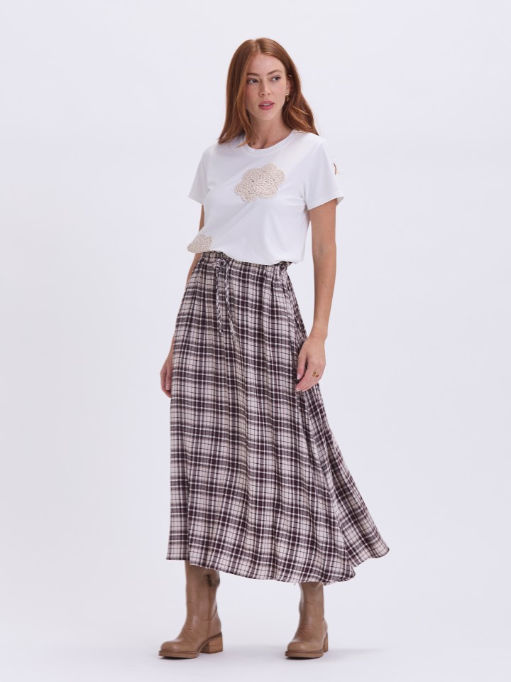 T-shirt  Branca com Crochet