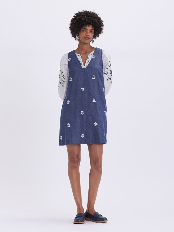 Vestido Curto Efeito Ganga