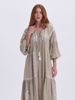 Vestido Comprido Bordado