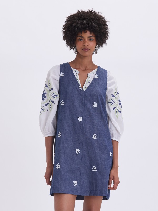 Vestido Curto Efeito Ganga