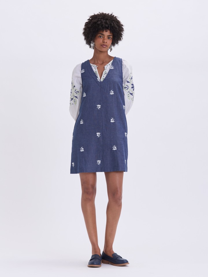 Vestido Curto Efeito Ganga