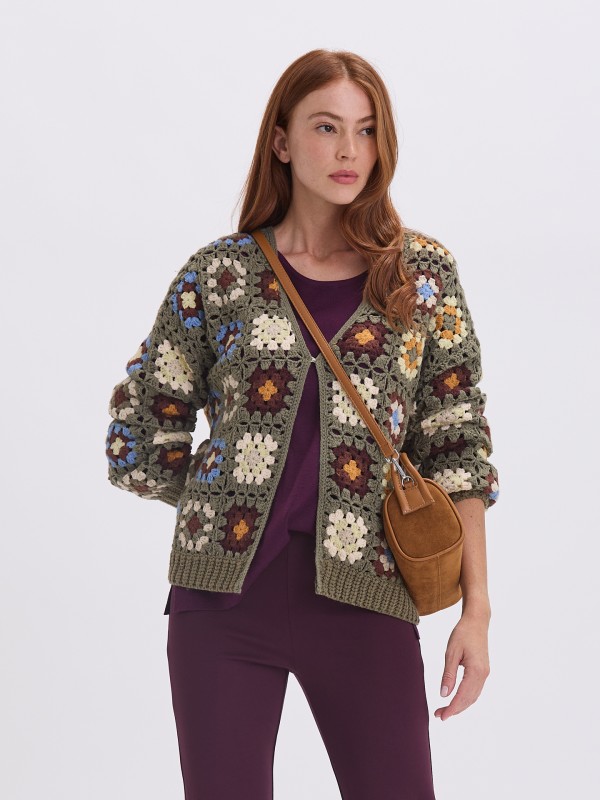 Casaco Efeito Crochet