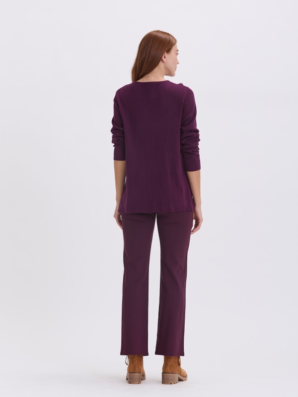 Camisola de Malha com Decote Redondo Camisola de Malha com Decote Redondo
