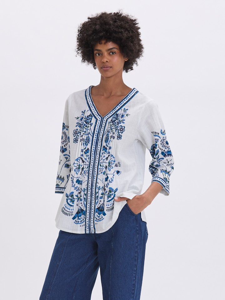 Blusa em Algodao Estampada
