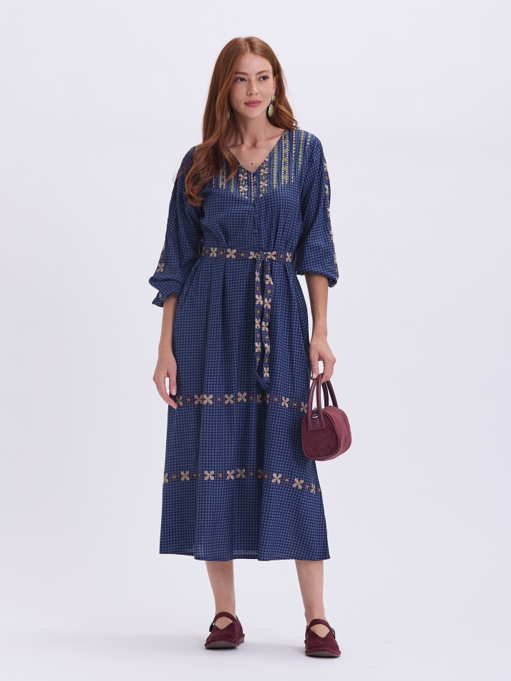 Vestido Xadrez Azul