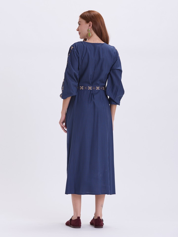 Vestido Xadrez Azul
