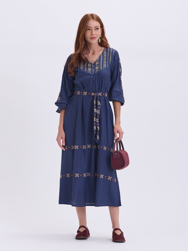 Vestido Xadrez Azul