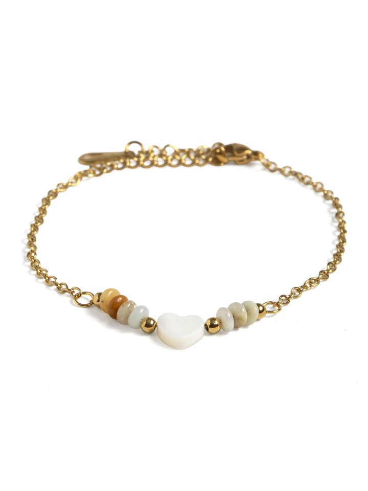 Pulseira Delicada em Aco Inoxidavel com Coracao