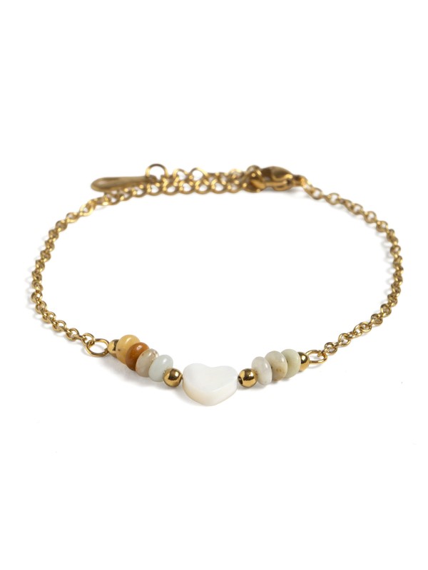 Pulseira Delicada em Aco Inoxidavel com Coracao