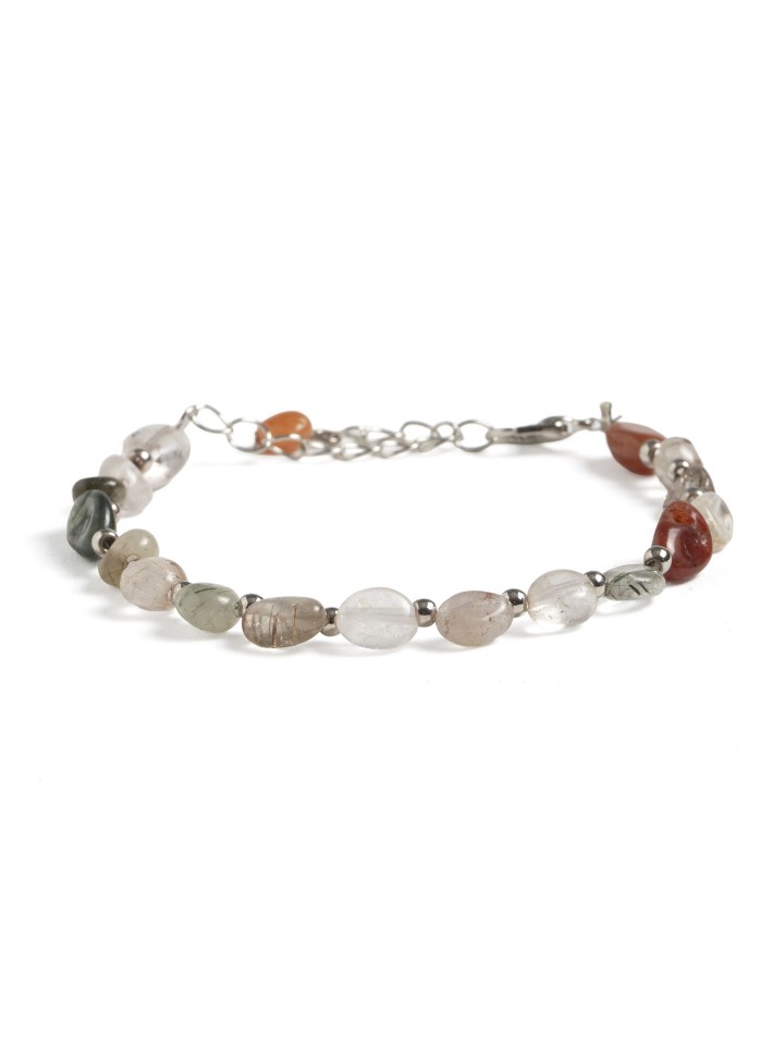 Pulseira em Aco Inoxidavel com Pedras Naturais