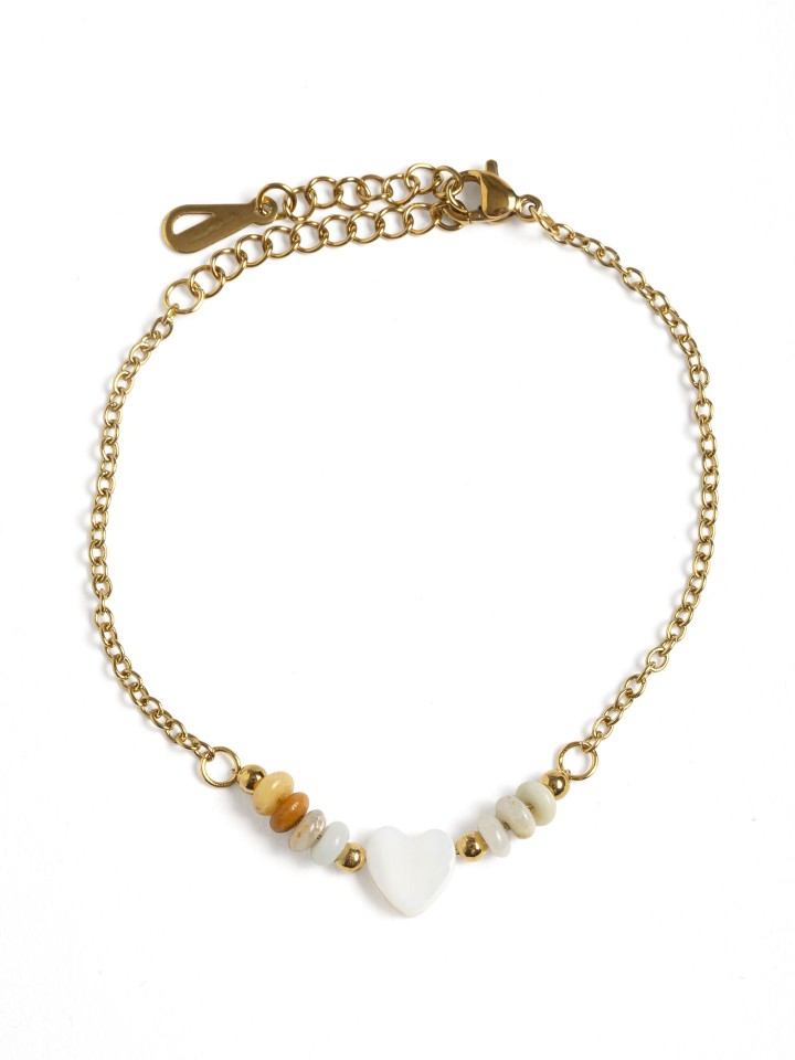 Pulseira Delicada em Aco Inoxidavel com Coracao