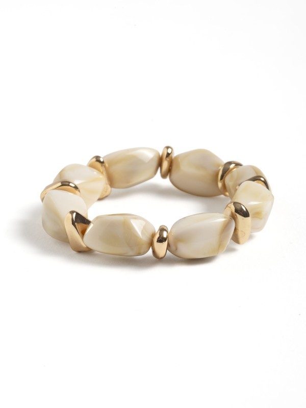 Pulseira Elastica com Contas em Resina