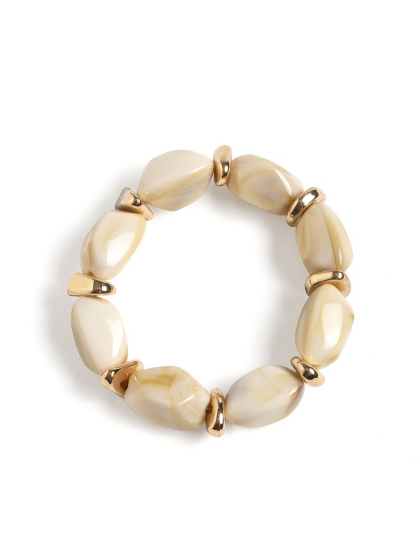 Pulseira Elastica com Contas em Resina