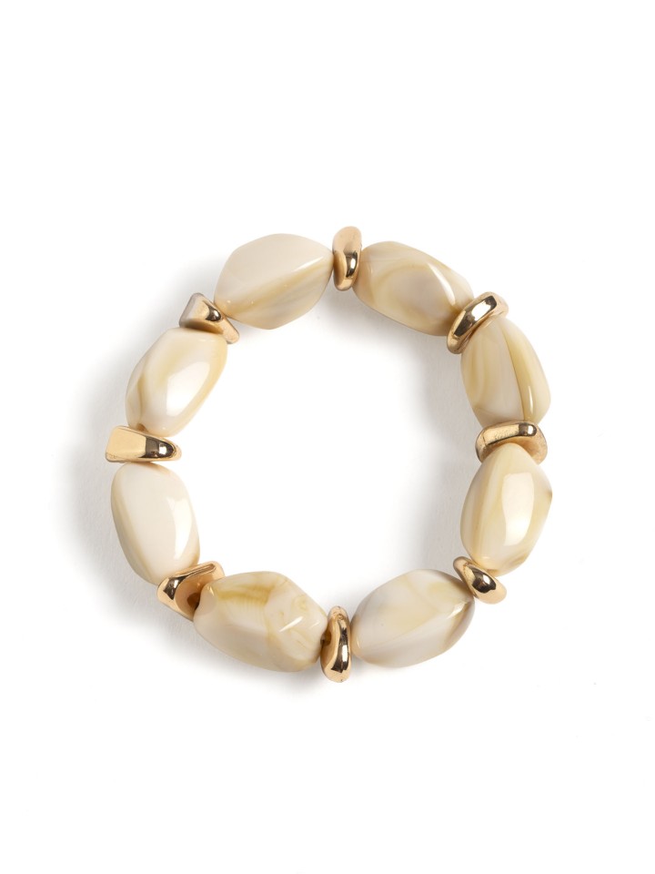 Pulseira Elastica com Contas em Resina