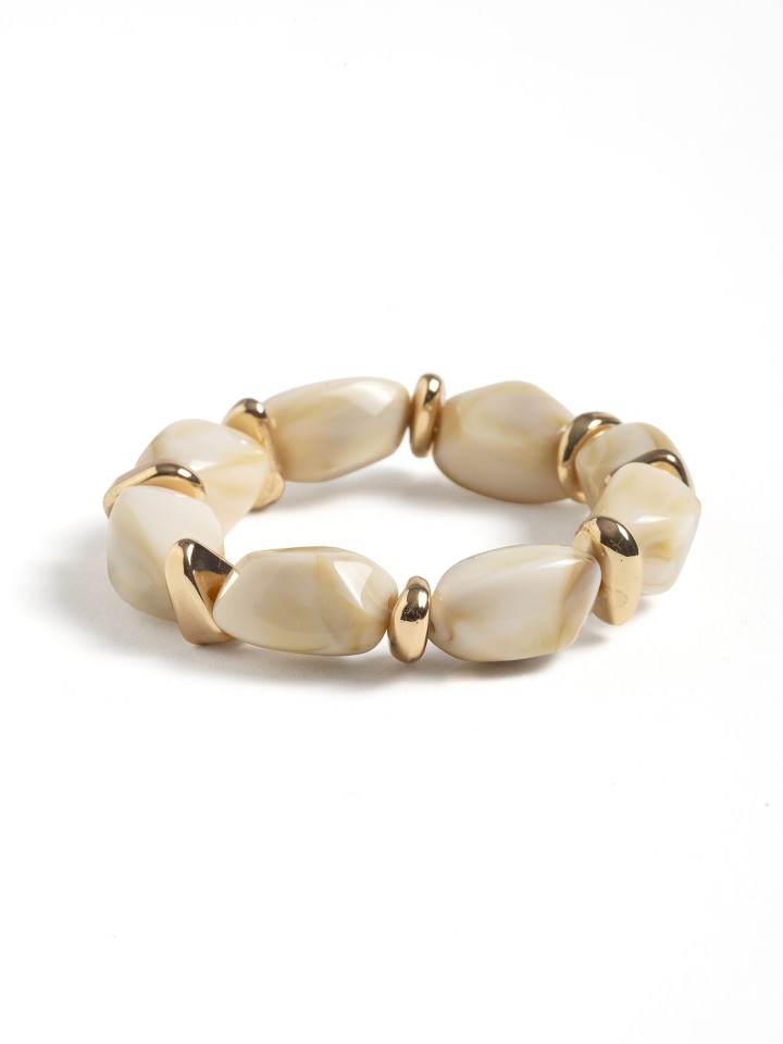 Pulseira Elastica com Contas em Resina