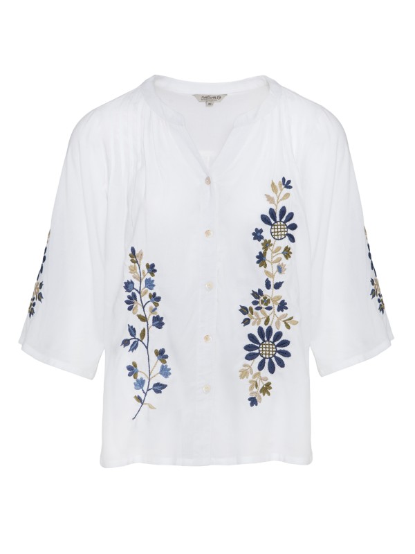 Blusa Plissada com Bordados
