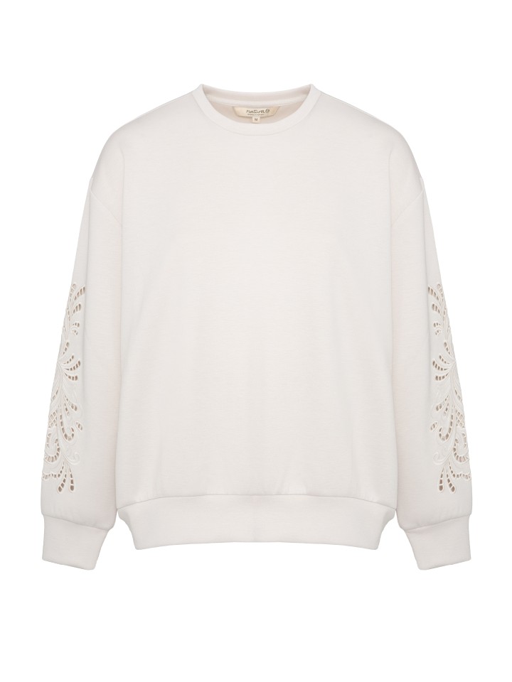 Sweatshirt Branca Bordada