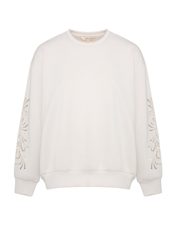Sweatshirt Branca Bordada Sweatshirt Branca Bordada