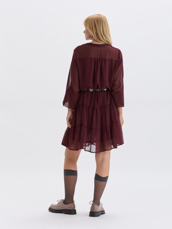 Vestido Curto Bordo