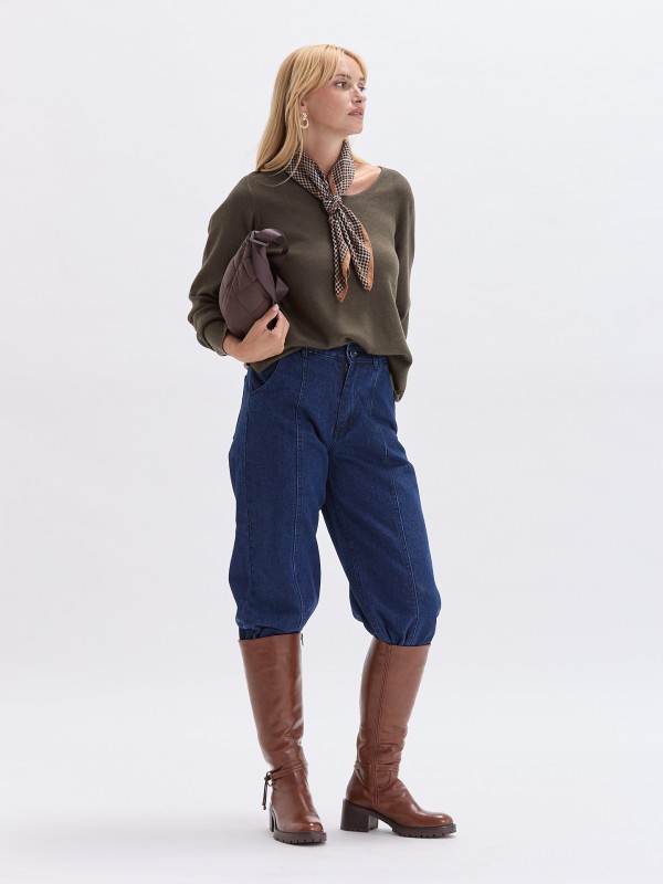 Camisola de Malha com Decote Redondo Camisola de Malha com Decote Redondo