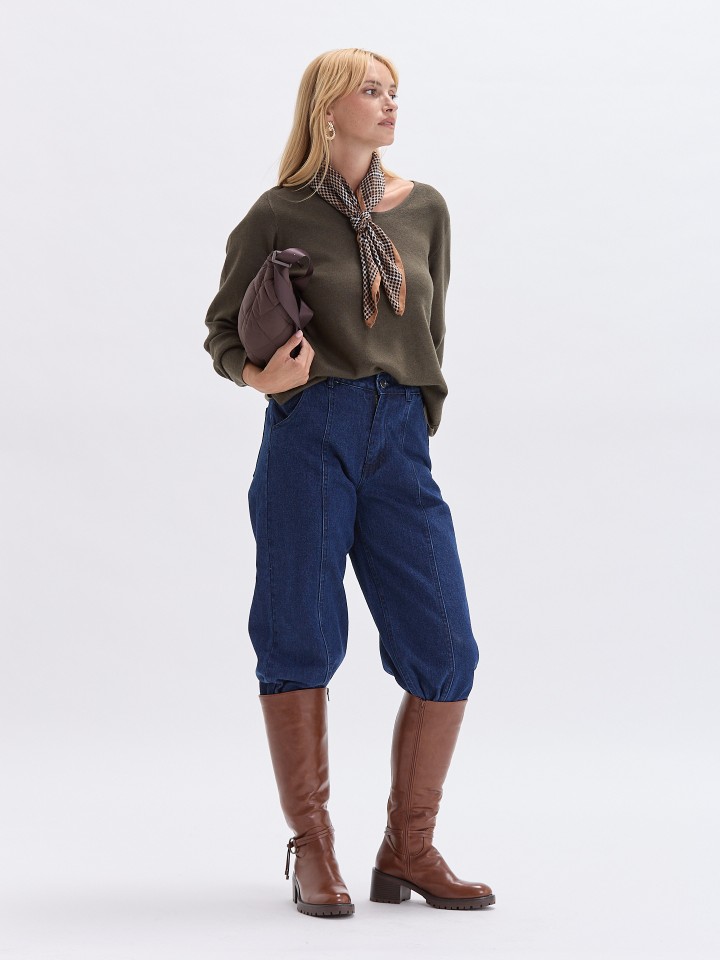 Camisola de Malha com Decote Redondo