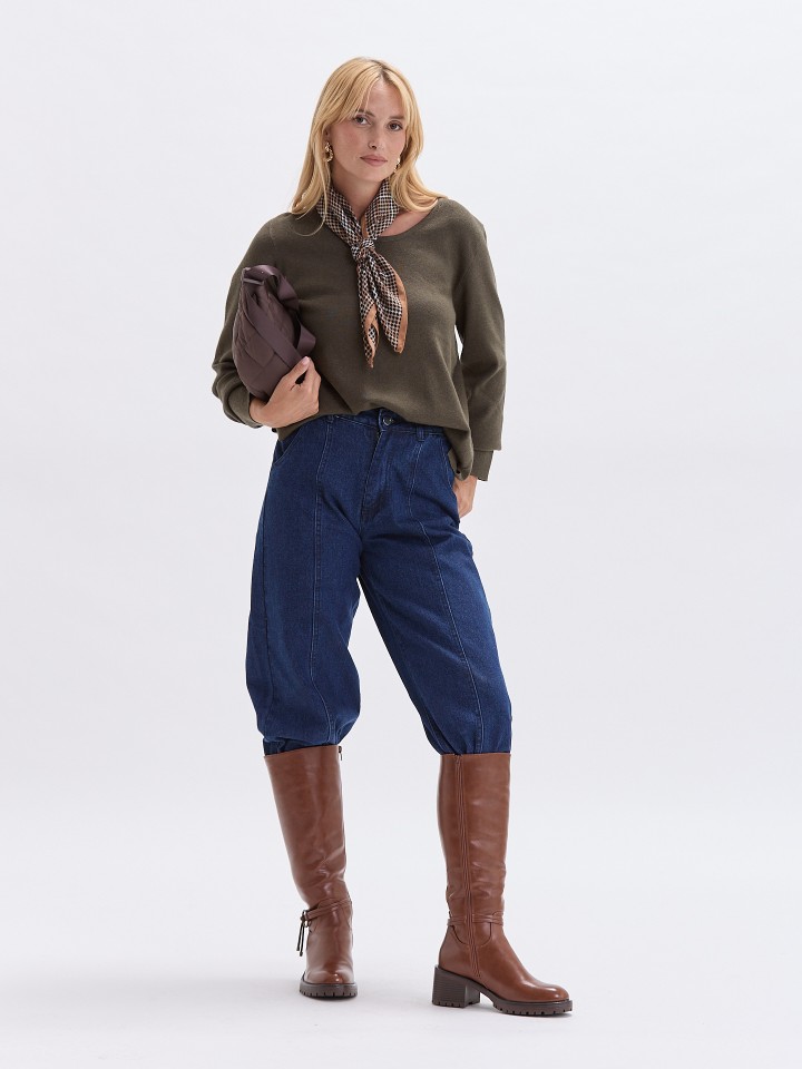 Camisola de Malha com Decote Redondo