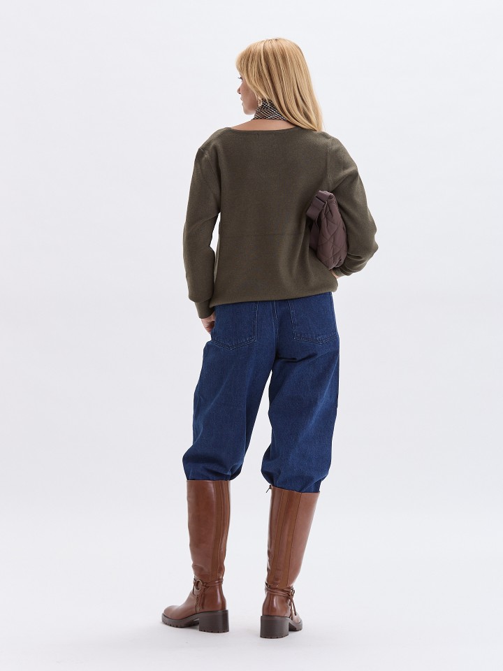 Camisola de Malha com Decote Redondo