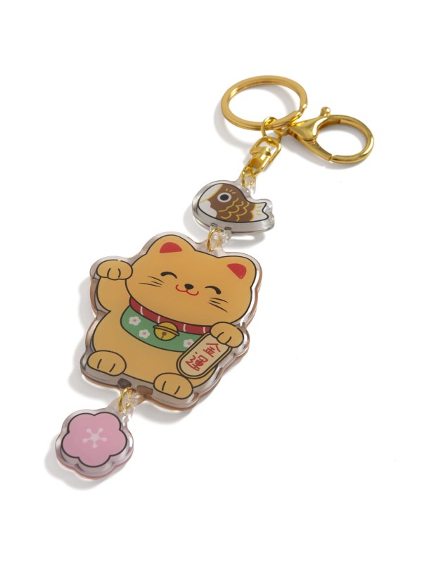 Porta chaves Lucky Cat Amarelo